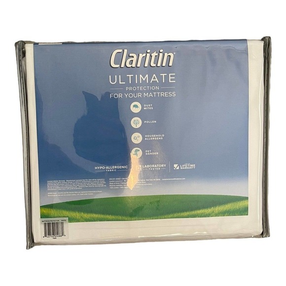 Claritin Ultimate 6 Sided Mattress Protector Twin White Cotton Allergen Barrier - Picture 7 of 11